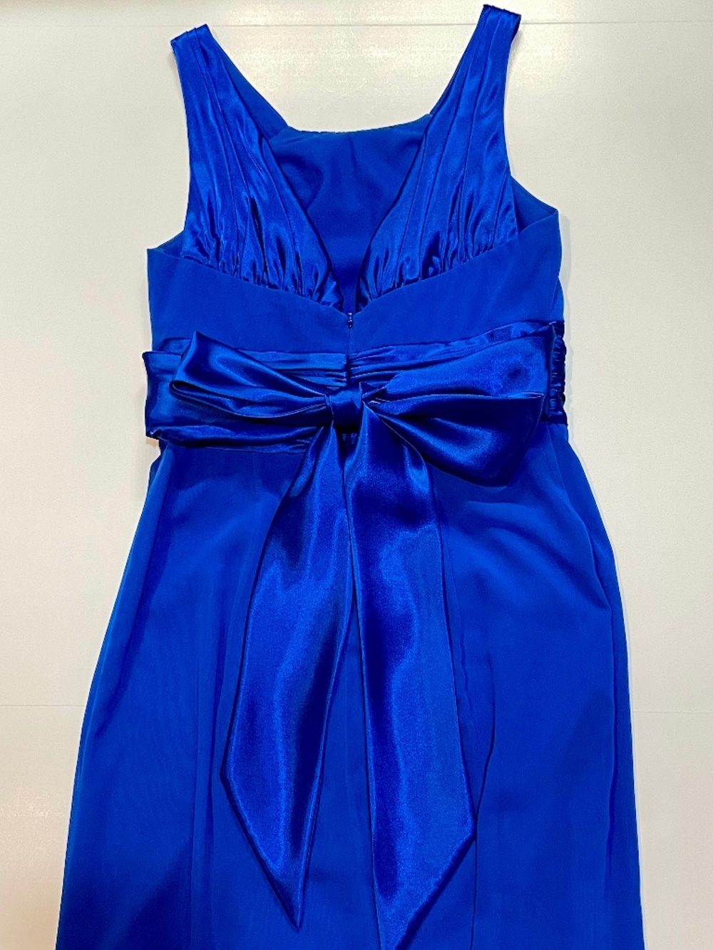 David's Bridal Blue Long Chiffon Maxi Gown size 6